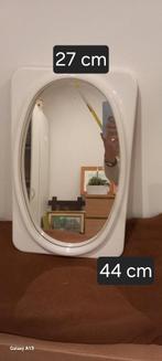 Ovaal spiegel (witte rechthoekrand), Ophalen, Minder dan 50 cm, Zo goed als nieuw, Minder dan 100 cm