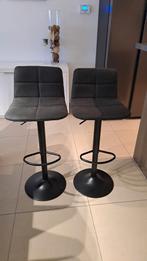 Barkruk stof antraciet, 90 cm ou plus, 2 tabourets, Comme neuf, Enlèvement