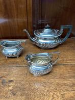 Verzilverde theekan,melk en suikerpot:   Sheffield, Ophalen, Gebruikt