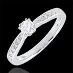 18K witgouden ring met in totaal 0,44 Karaat diamanten, Bijoux, Sacs & Beauté, Avec pierre précieuse, Or, Femme, Plus petit que 17