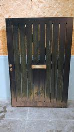 Zwarte harthouten tuindeur met ingeb. brievenbus 1m70 x 2m, 150 à 200 cm, Enlèvement, Utilisé, 200 cm ou plus