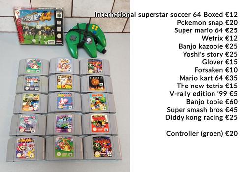 N64 - SNES - NES. Zelda Banjo kazooie Tooie Mario Pokemon, Consoles de jeu & Jeux vidéo, Jeux | Nintendo 64, Utilisé, Enlèvement ou Envoi