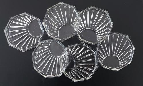 6 transparante onderzetters in art deco-stijl, Huis en Inrichting, Woonaccessoires | Onderzetters, Zo goed als nieuw, Glas of Kopje