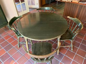 4 ijzersterke houten vintage stoelen -ophalen in Balen beschikbaar voor biedingen