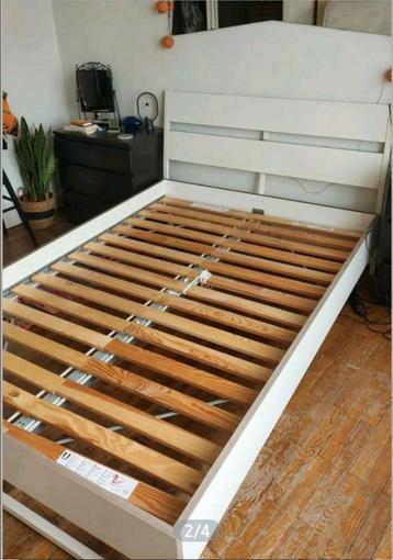 Schitterend wit houten bed met boxsprings 140cm/200cm nieuw beschikbaar voor biedingen