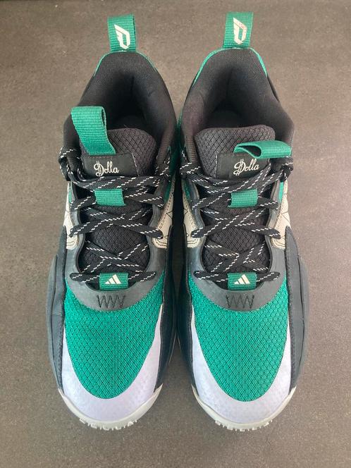 Adidas Damian Lillard - zwart/groen - EU 43 1/3, US 9 1/2, Sport en Fitness, Basketbal, Zo goed als nieuw, Schoenen, Verzenden