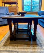 Massief eiken salontafel en 2 bijzet tafeltjes, Huis en Inrichting, Tafels | Salontafels, Ophalen, Zo goed als nieuw