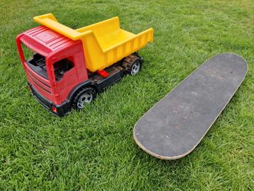 Grote kiepwagen + skateboard