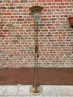 Vintage staande vloerlamp met leeslamp - messing kleur, Ophalen, Zo goed als nieuw