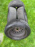 4 uniroyal 195/65/15 winterbanden op metalen velgen, Auto-onderdelen, Gebruikt, 15 inch, Band(en), Personenwagen