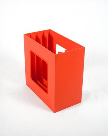 Vintage Wittner Oranje Vinylhouder / Platenbak beschikbaar voor biedingen