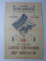 affiche de l'exposition Louis Crombin et Jef De Pauw, Antiquités & Art, Art | Autres Art, Enlèvement ou Envoi