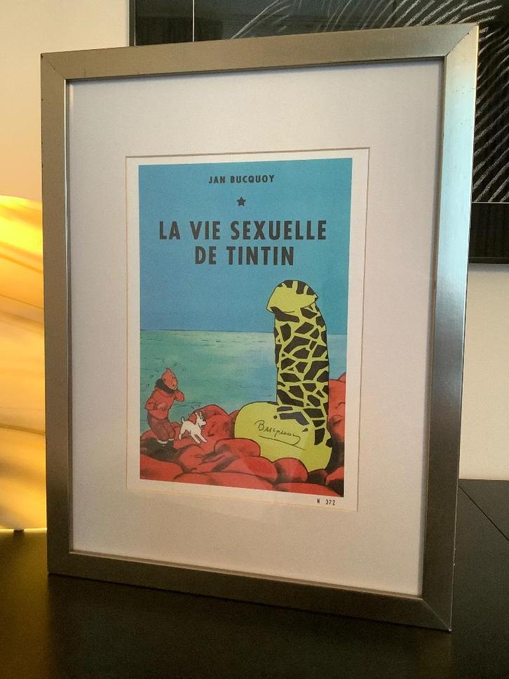 TINTIN LITHO JAN BUCQUOY :LA VIE SEXUELLE  ., Antiek en Kunst, Kunst | Litho's en Zeefdrukken, Ophalen