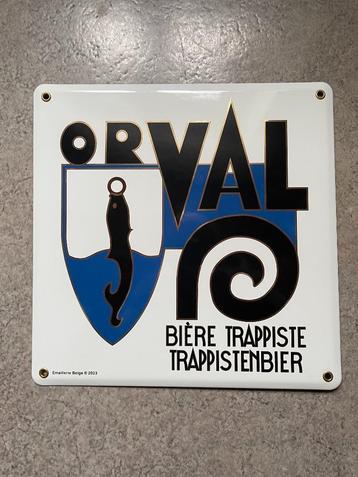 Wit geëmailleerd bord van Orval  beschikbaar voor biedingen