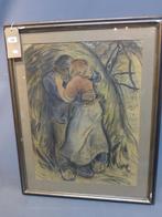 T.A. STEINLEN - "Les Amoureux" - Grand Dessin Signé  (1900), Antiquités & Art, Enlèvement ou Envoi