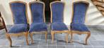 4 blauwe stoelen, Huis en Inrichting, Stoelen, Blauw, Hout, Ophalen