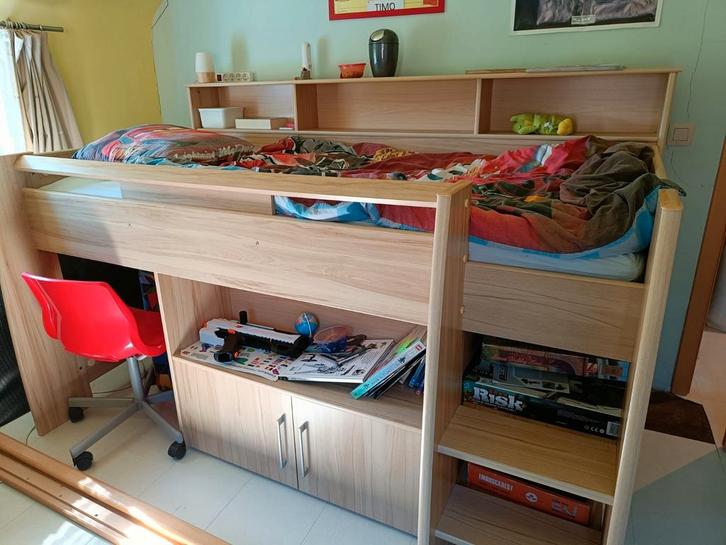 Lit surélevé Kaj, Huis en Inrichting, Slaapkamer | Stapelbedden en Hoogslapers, Gebruikt, Ophalen