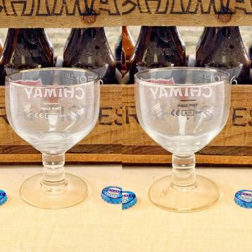 Set van 2 Chimay halve pintglazen 25cl beschikbaar voor biedingen