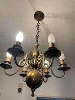 1 prijs voor 2 Lusters kristal en koper, Huis en Inrichting, Lampen | Kroonluchters, Ophalen, Gebruikt, Overige materialen