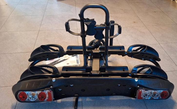 Nieuwe Mottez fietsendrager voor 2 elektrische fietsen, Auto diversen, Fietsendragers, Nieuw, Trekhaakdrager, 2 fietsen, Brede banden