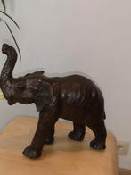 Éléphant vintage en papier mâché et cuir., Enlèvement