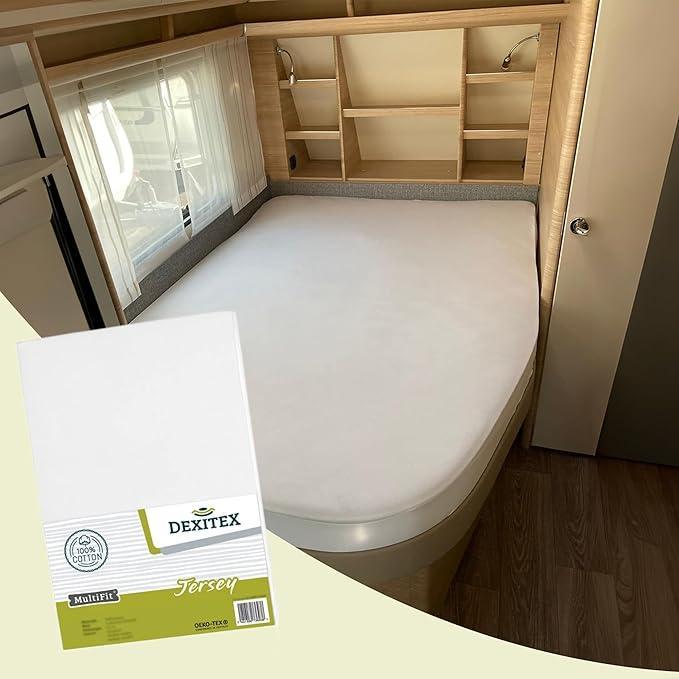 Jersey katoen hoeslaken wit,lichtgrijs of antraciet Rechts W, Caravans en Kamperen, Mobilhome-accessoires