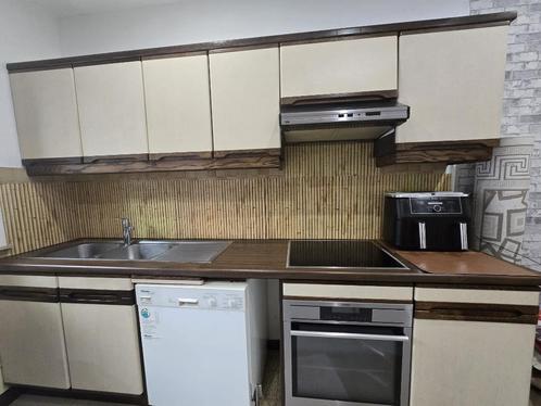 Volledig uitgeruste keuken, Huis en Inrichting, Keuken | Complete keukens, Gebruikt, Dubbelwandige keuken, Crème, Composiet, Ophalen