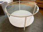 IKEA salontafel in de woonkamer van glas en hout, Huis en Inrichting, Tafels | Salontafels, Ophalen, Gebruikt, 50 tot 100 cm, Rond