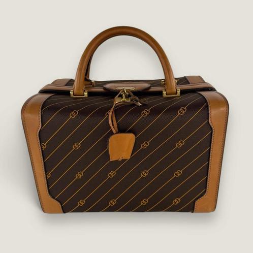 Gucci koffer tas vintage authentiek, Handtassen en Accessoires, Tassen | Damestassen, Gebruikt, Handtas, Bruin, Ophalen of Verzenden