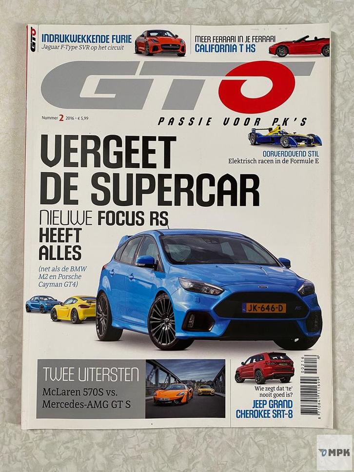 GTO Magazine 2016 #2 Ford Focus RS McLaren 570S BMW Porsche, Boeken, Auto's | Folders en Tijdschriften, Gelezen, Ophalen of Verzenden