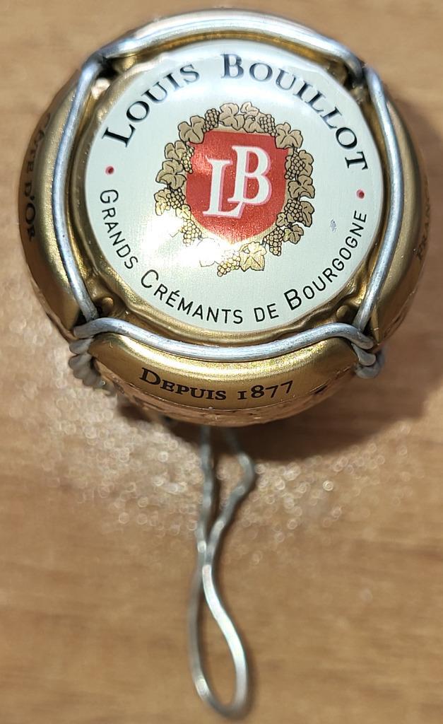 Crémant Bourgogne capsule&kurk L.BOUILLOT wit&goud nr243920, Verzamelen, Wijnen, Nieuw, Witte wijn, Frankrijk, Ophalen of Verzenden