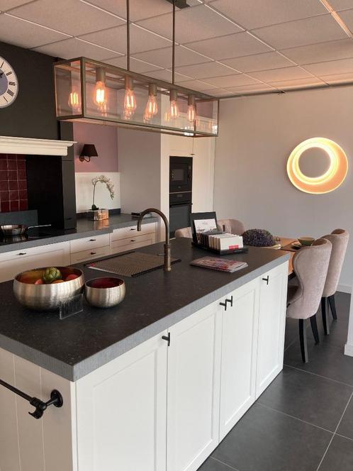 Landelijke hanglamp verlichting, Huis en Inrichting, Lampen | Hanglampen, Zo goed als nieuw, 75 cm of meer, Glas, Metaal, Ophalen