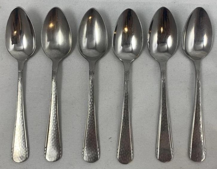 Gero Zilmeta 294 Franse Lelie kruidnagel theelepel 6 st 11cm, Huis en Inrichting, Keuken | Bestek, Zo goed als nieuw, Verzenden