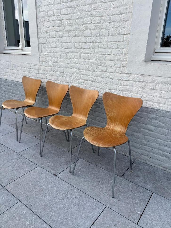 Set van 4 vlinderstoelen, Huis en Inrichting, Stoelen, Gebruikt, Vier, Hout, Metaal, Overige kleuren, Ophalen