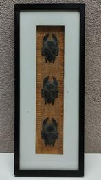 3 Ingelijste Afrikaanse maskers, Antiek en Kunst, Ophalen of Verzenden