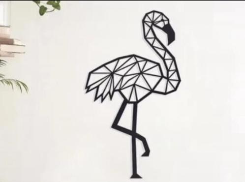 Lasergesneden Flamingo in geometrische stijl, Huis en Inrichting, Woonaccessoires | Wanddecoraties, Nieuw, Ophalen of Verzenden