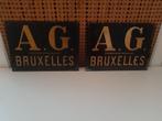 2 x Plaques émaillées "A.G. Bruxelles", Enlèvement ou Envoi