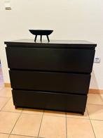 Ikea ladekast Malm zwart, Ophalen, Gebruikt, 50 tot 100 cm, 3 of 4 laden