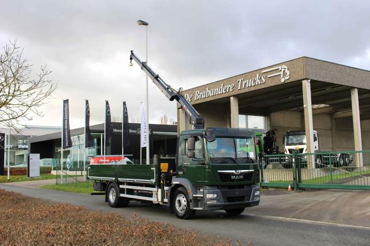 MAN TGM 18.340 4x2 open laadbak + HIAB kraan met afstandsbed, Auto's, Vrachtwagens, Bedrijf, Te koop, Radio, MAN, Diesel, Euro 6