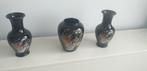 Set van 3 deco vazen met fazanten er op beschilderd., Ophalen