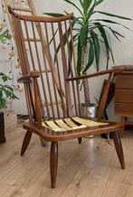 Vintage Houten Loungestoel, Ophalen, Gebruikt, Bruin, Mid-century