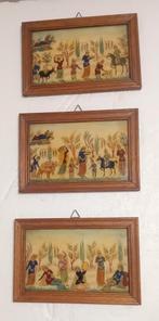 3 miniatures persanes sur plaque d'Ivoire