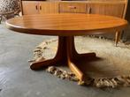 Mid-Century Deens design salontafel / eettafel teak DYRLUND, Huis en Inrichting, Gebruikt, Rond, Ophalen of Verzenden, Vintage,mid-century