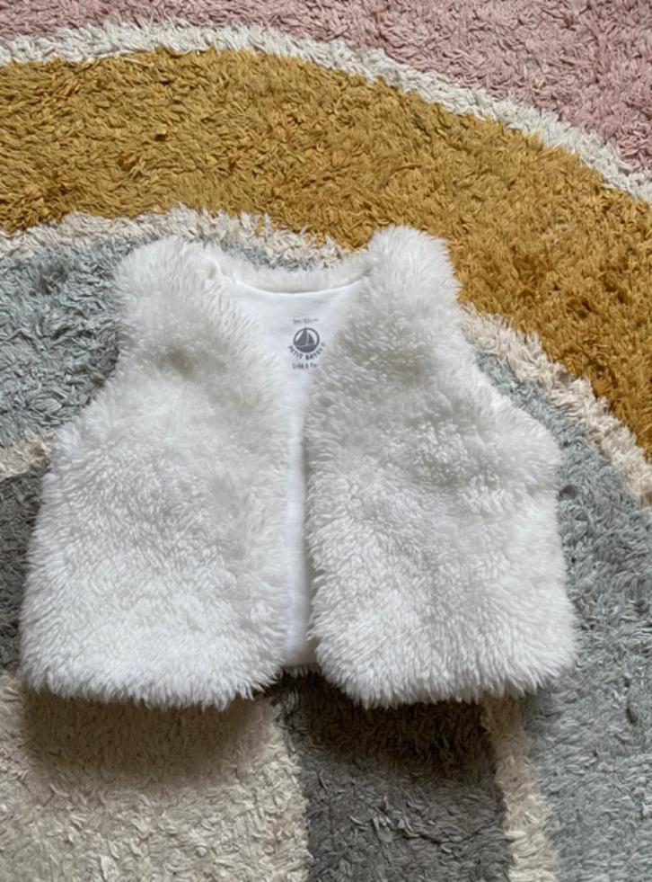 Petit Bateau teddy vestje 3m (60 cm), Kinderen en Baby's, Babykleding | Maat 62, Gebruikt, Jongetje of Meisje, Truitje of Vestje