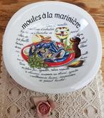 Franse mosselen schaal met recept, Porcelaine de Sologne, Maison & Meubles, Enlèvement ou Envoi, Comme neuf, Balance ou Balances