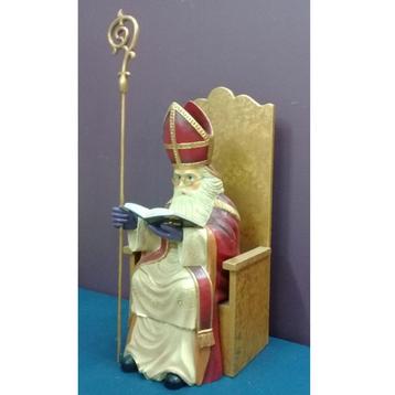 Statue du Père Noël sur le trône - Saint Nicolas - 55 cm, Divers, Enlèvement, Neuf