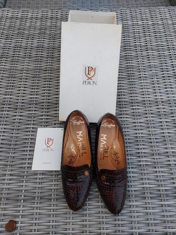 Vintage leren pumps met slangenprint – Marill by Peron beschikbaar voor biedingen