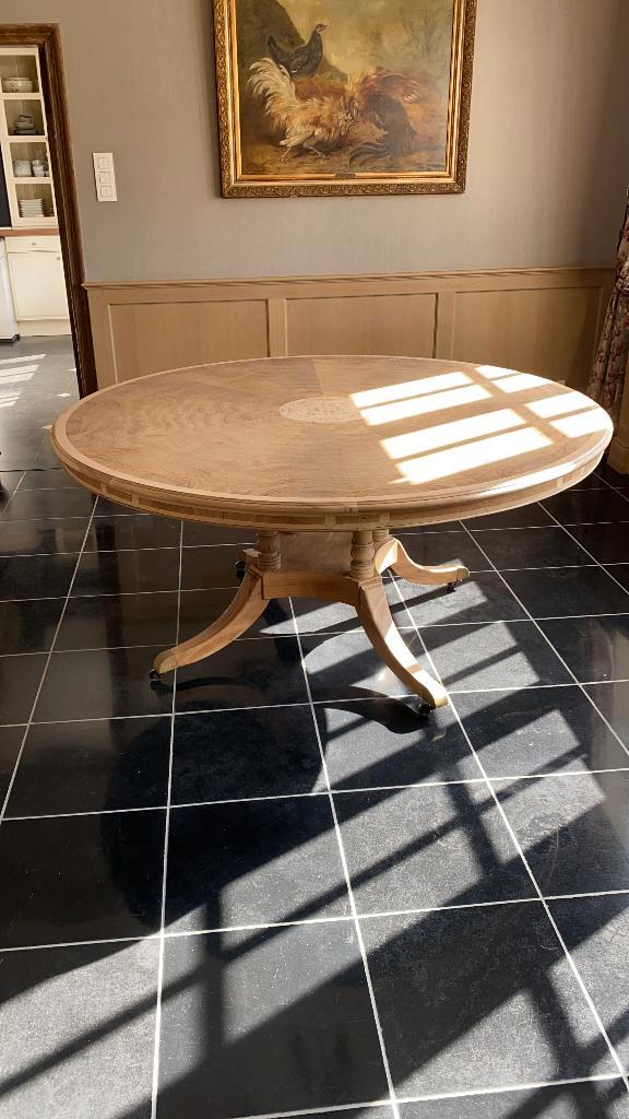 Ronde Tafel in wortelnotenhout, Maison & Meubles, Tables | Tables à manger, Comme neuf, 150 à 200 cm, 100 à 150 cm, Cinq personnes ou plus