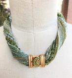 Collier en perles en verre de bohème, Enlèvement ou Envoi, Neuf, Vert, Autres matériaux