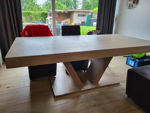 Uitschuifbare eiken tafel, Maison & Meubles, Tables | Tables à manger, Comme neuf, 50 à 100 cm, 200 cm ou plus, Cinq personnes ou plus